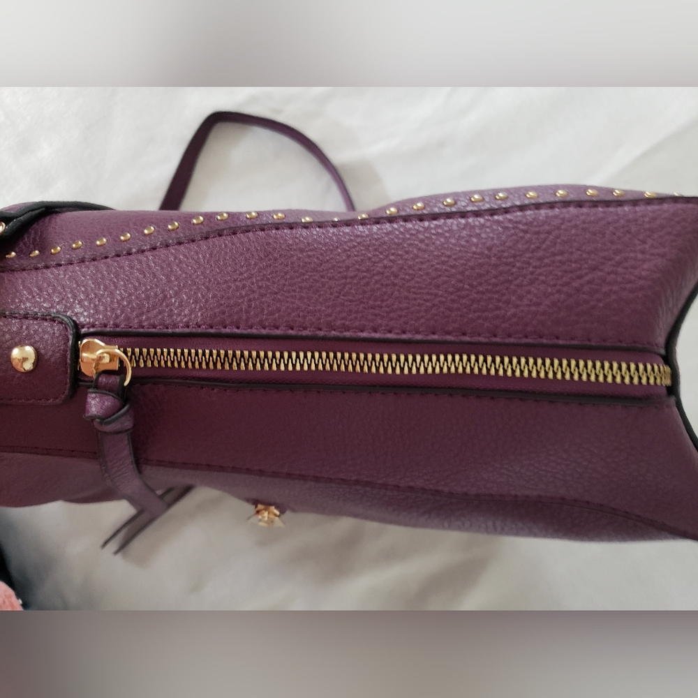 Montana West Studded Purple Conceal Carry Handbag Shoulder Crossbody - Picture 9 of 16